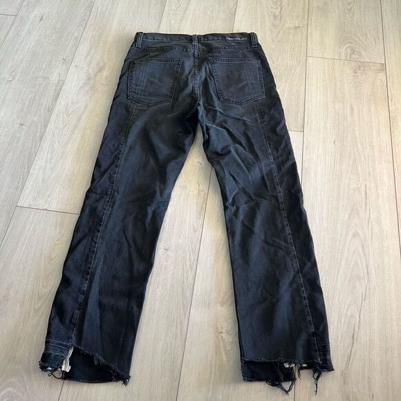 Current Elliott The Dallon Zippered Straight Jeans Size 28 Highline Raw Step Hem - Picture 2 of 10